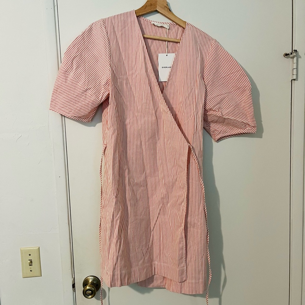 Everlane - The Seersucker Mini Wrap Dress, Size 8, NWT